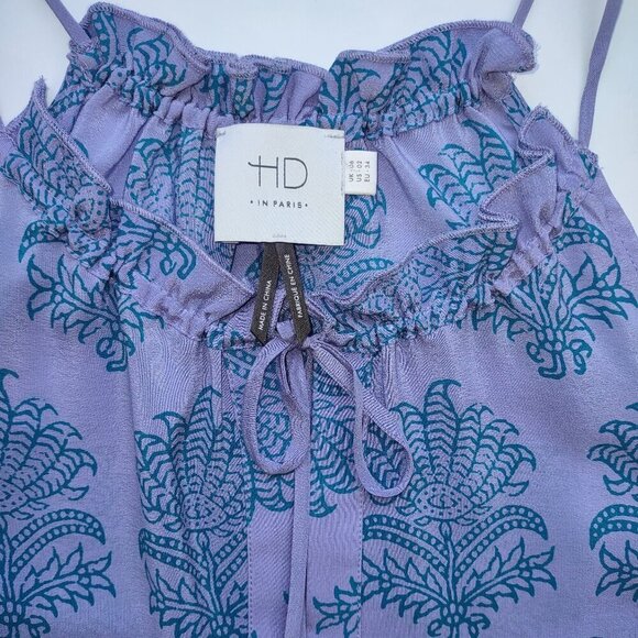 Anthropologie HD in Paris Silk Paisley Camisole Tank Top Womens Size 2 Boho Chic - Picture 8 of 10